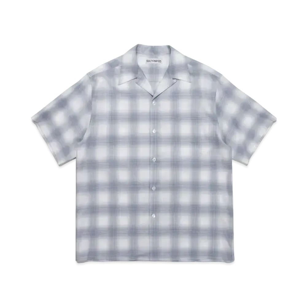 WACKO MARIA CHECK OPEN COLLAR SHIRT (IMPOET FABRIC / SOKTAS) "Gray"