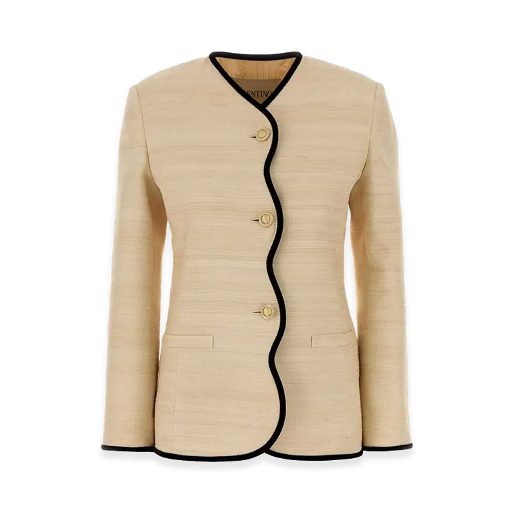 Valentino Women's Silk Blend Blazer "White/Ivory"
