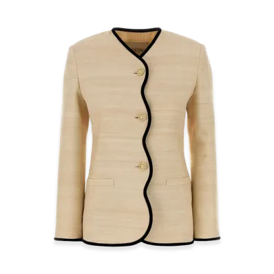 Valentino Women's Silk Blend Blazer "White/Ivory"