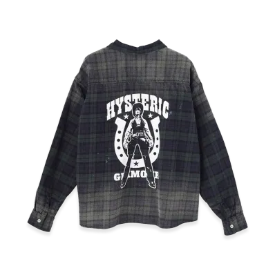 HYSTERIC GLAMOUR Women's HYSTERIC HORSESHOE GIRL Oversized Shirt "Navy"