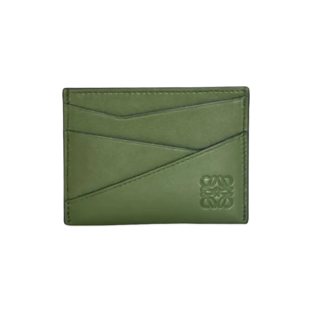 LOEWE Puzzle Plain Card Holder Classic Calf "Hunter Green"