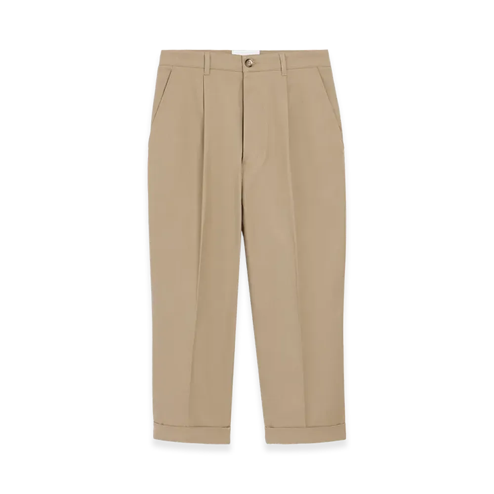 AMI PARIS Cotton Carrot Oversized Trousers "Beige"