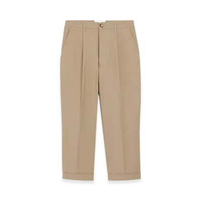 AMI PARIS Cotton Carrot Oversized Trousers "Beige"