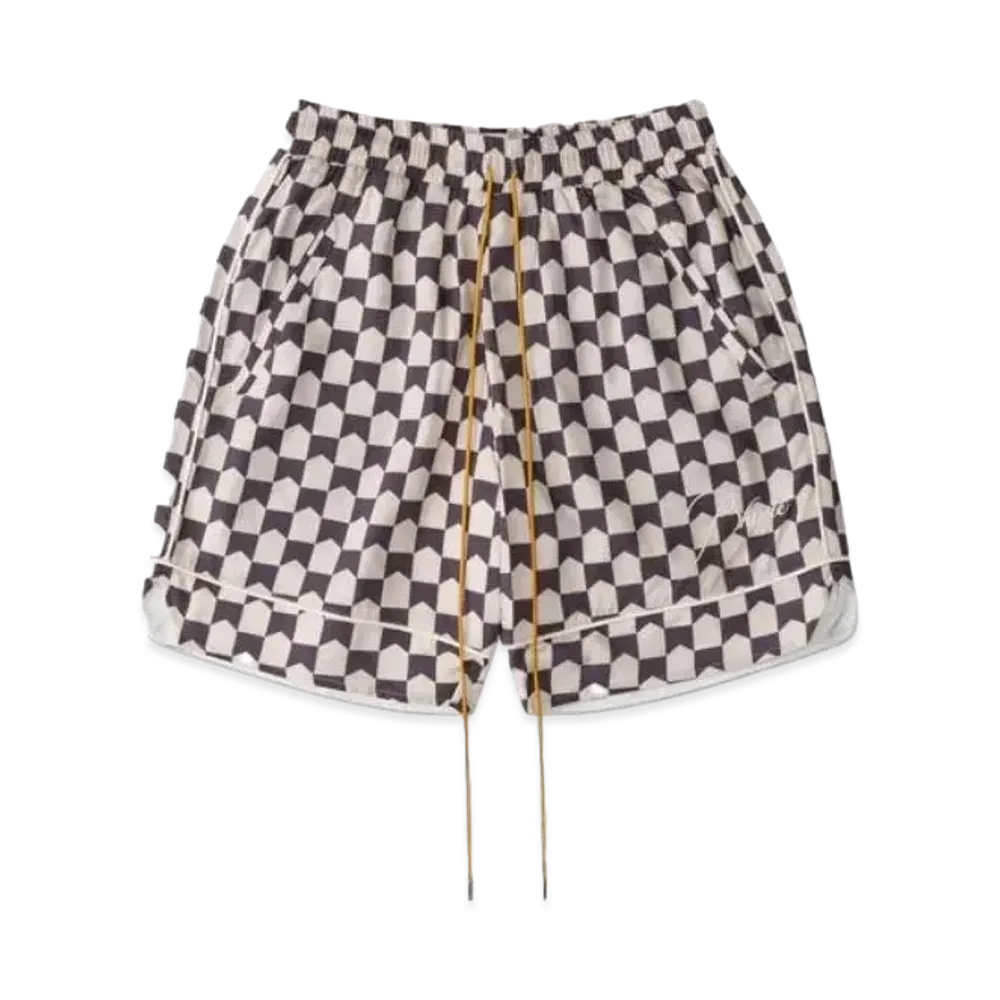 RHUDE Checkered PJ Short "Cream"