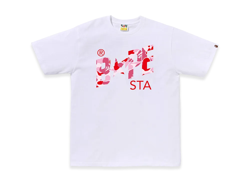 A BATHING APE ABC Camo Bape Sta Tee "White/Pink"