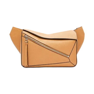 LOEWE Small Puzzle Bumbag In Diamond Calfskin "Warm Desert"