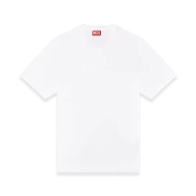 Diesel T-Madjust-K2 Mercerised Cotton T-Shirt With Tonal Logo "White"