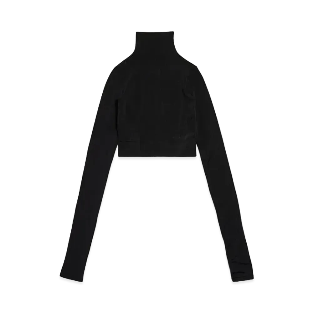 BALENCIAGA Women's Cropped Turtleneck in Seamless Tubular Jersey "Black"