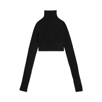 BALENCIAGA Women's Cropped Turtleneck in Seamless Tubular Jersey "Black"