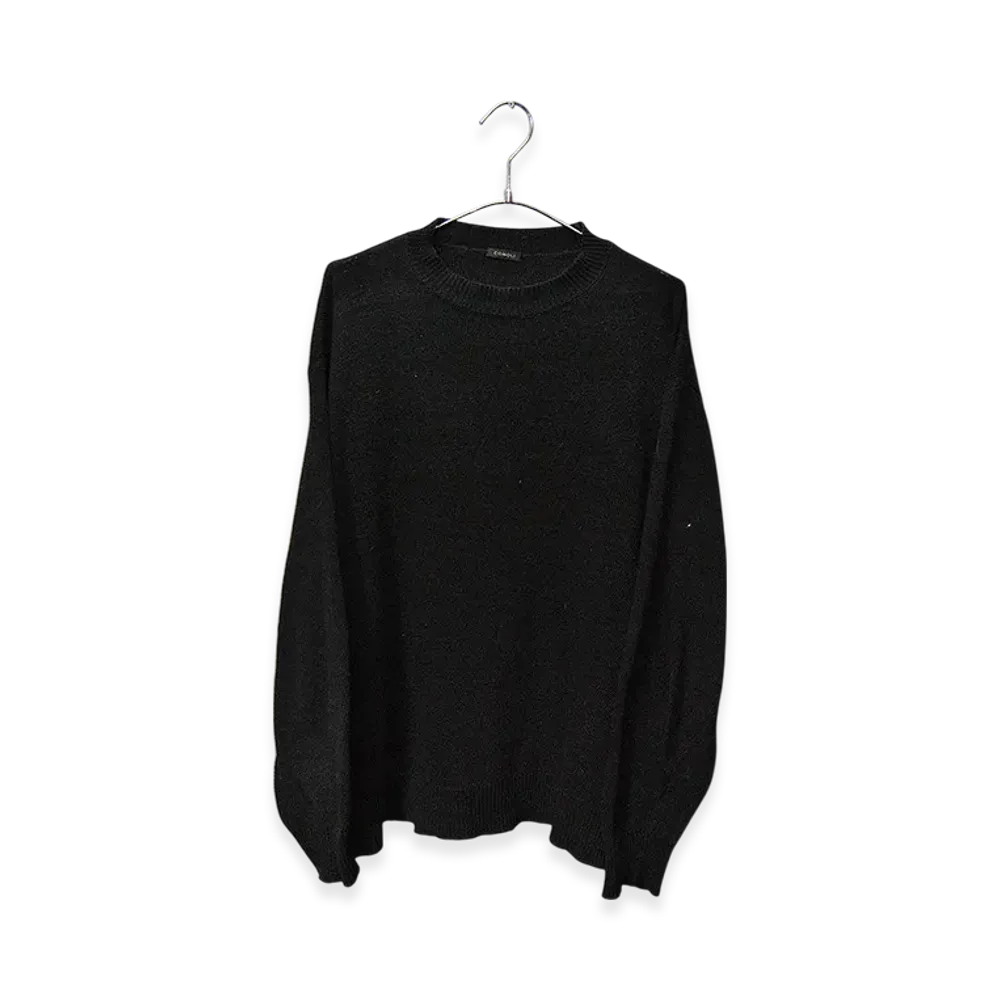 COMOLI Indigo Crew Neck Knit "Black"