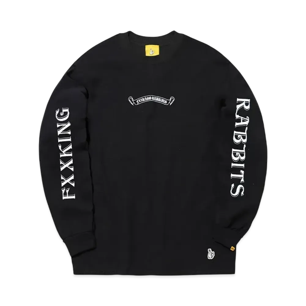 FR2 Embroidery Cross Rabbits Longsleeve T-Shirt "Black"