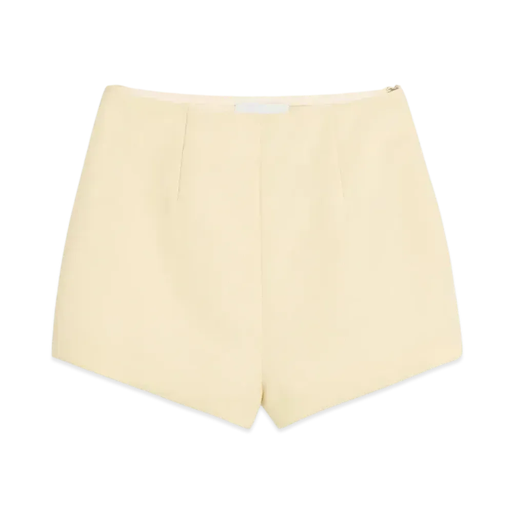 AMI PARIS Wool High-Waisted Mini Shorts "Beurre"