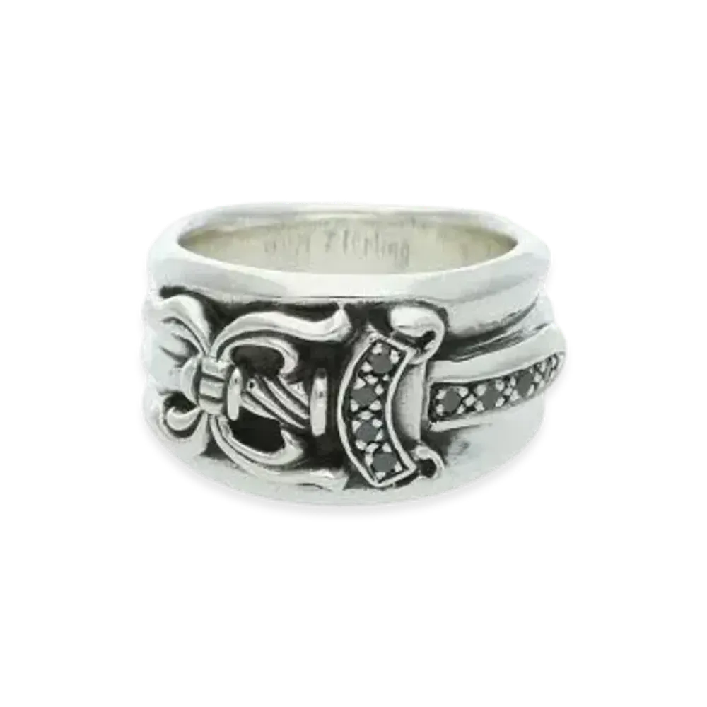 Chrome Hearts Dagger Ring Pave Diamond "Silver/Black"