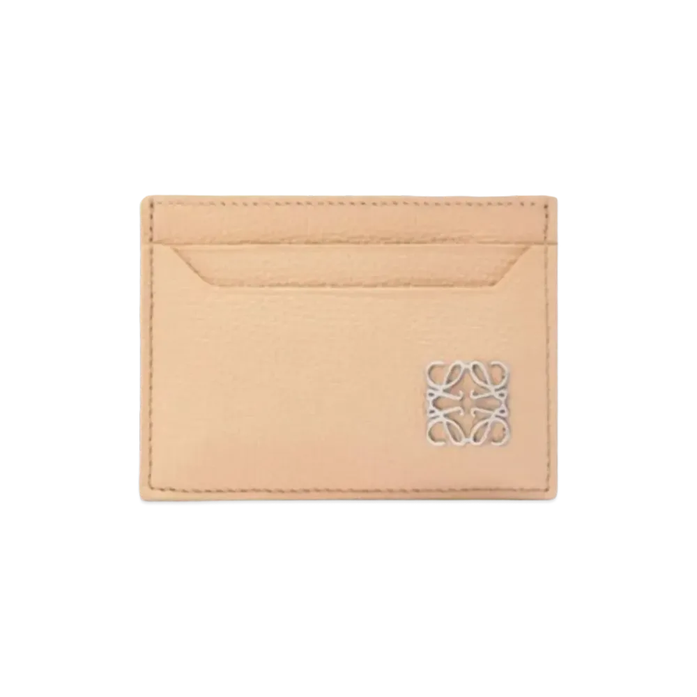 LOEWE Anagram Plain Card Holder Pebble Grain Calf "Nude"