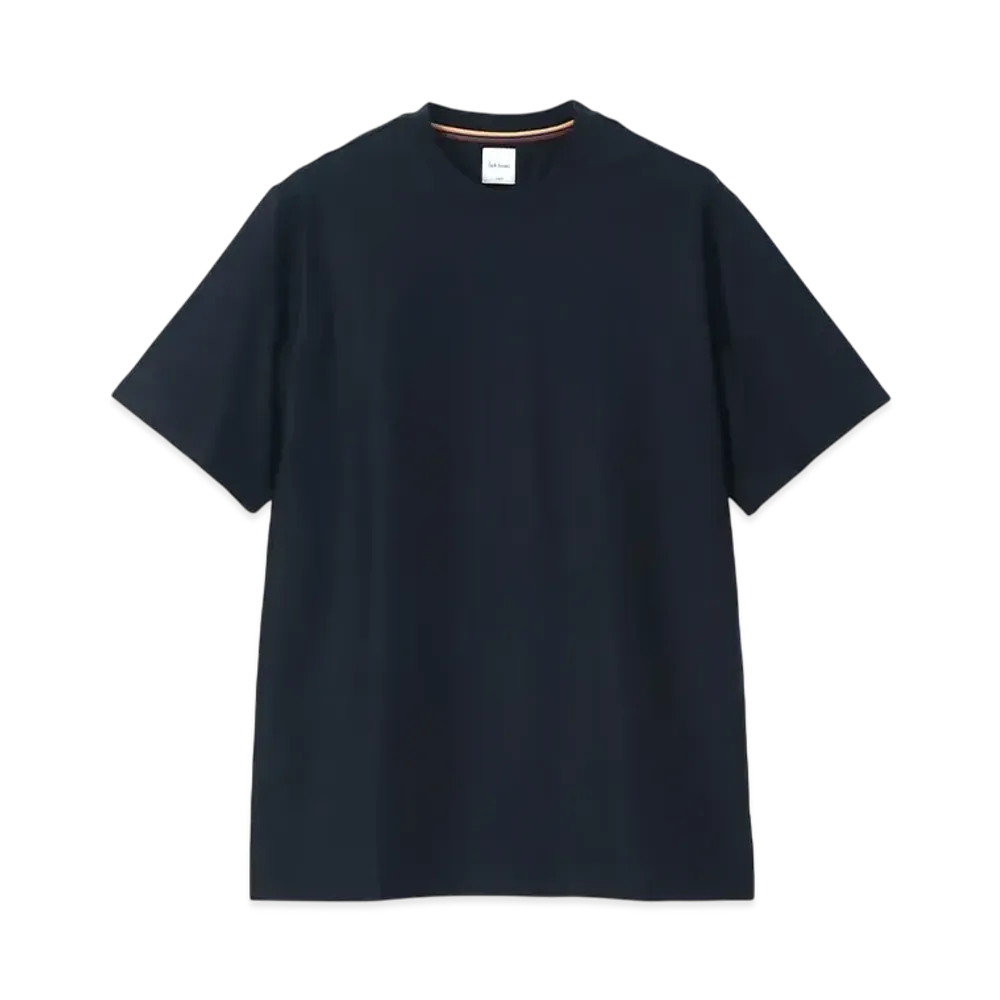 Paul Smith Herringbone Short Sleeve Cut And Sew "Navy"