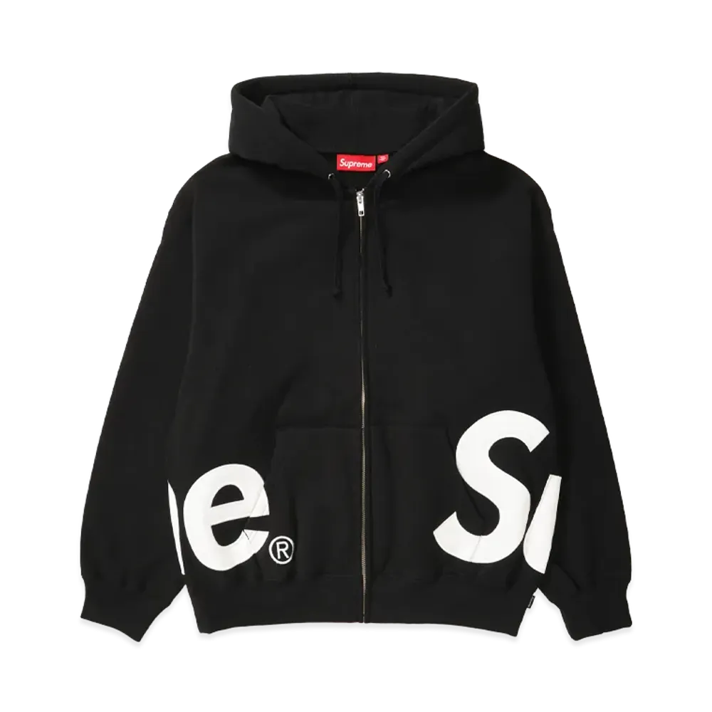 Supreme Big Logo Zip Up Hooded Sweatshirt "Black"