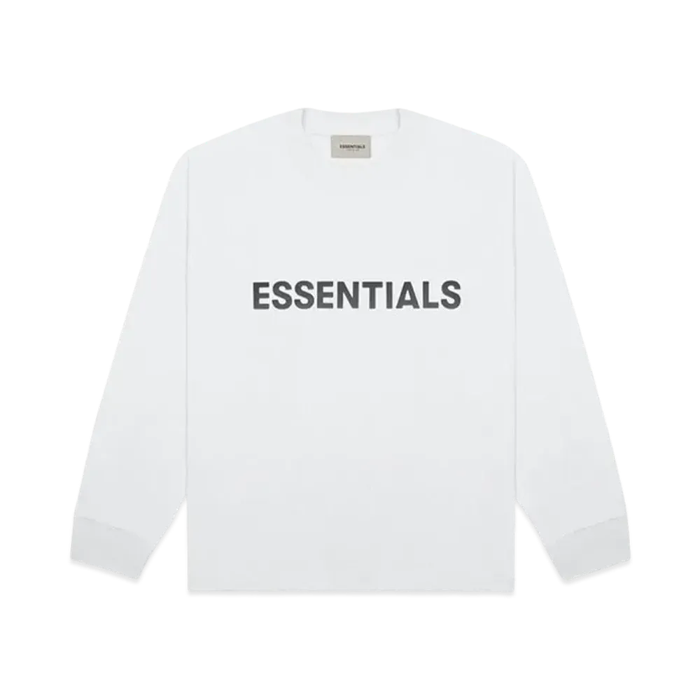 FEAR OF GOD ESSENTIALS 3D Silicon Applique Boxy Long Sleeve T-Shirt "White"