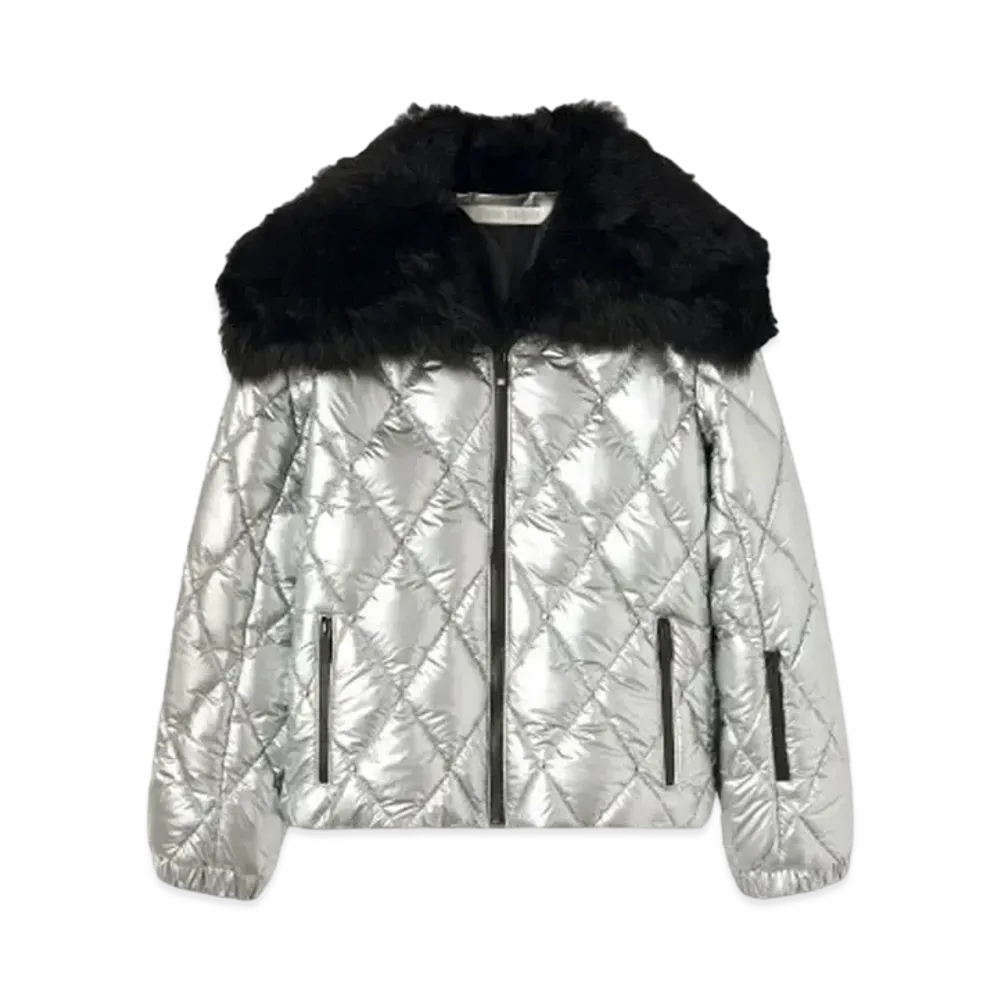 PALM ANGELS PA Reflective Ski Jacket "Silver/Black"