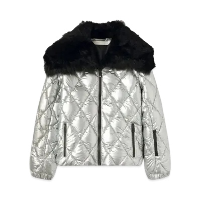 PALM ANGELS PA Reflective Ski Jacket "Silver/Black"