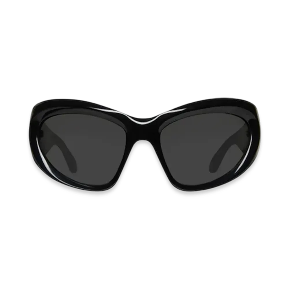 BALENCIAGA Wrap D Frame Sunglasses "Black"