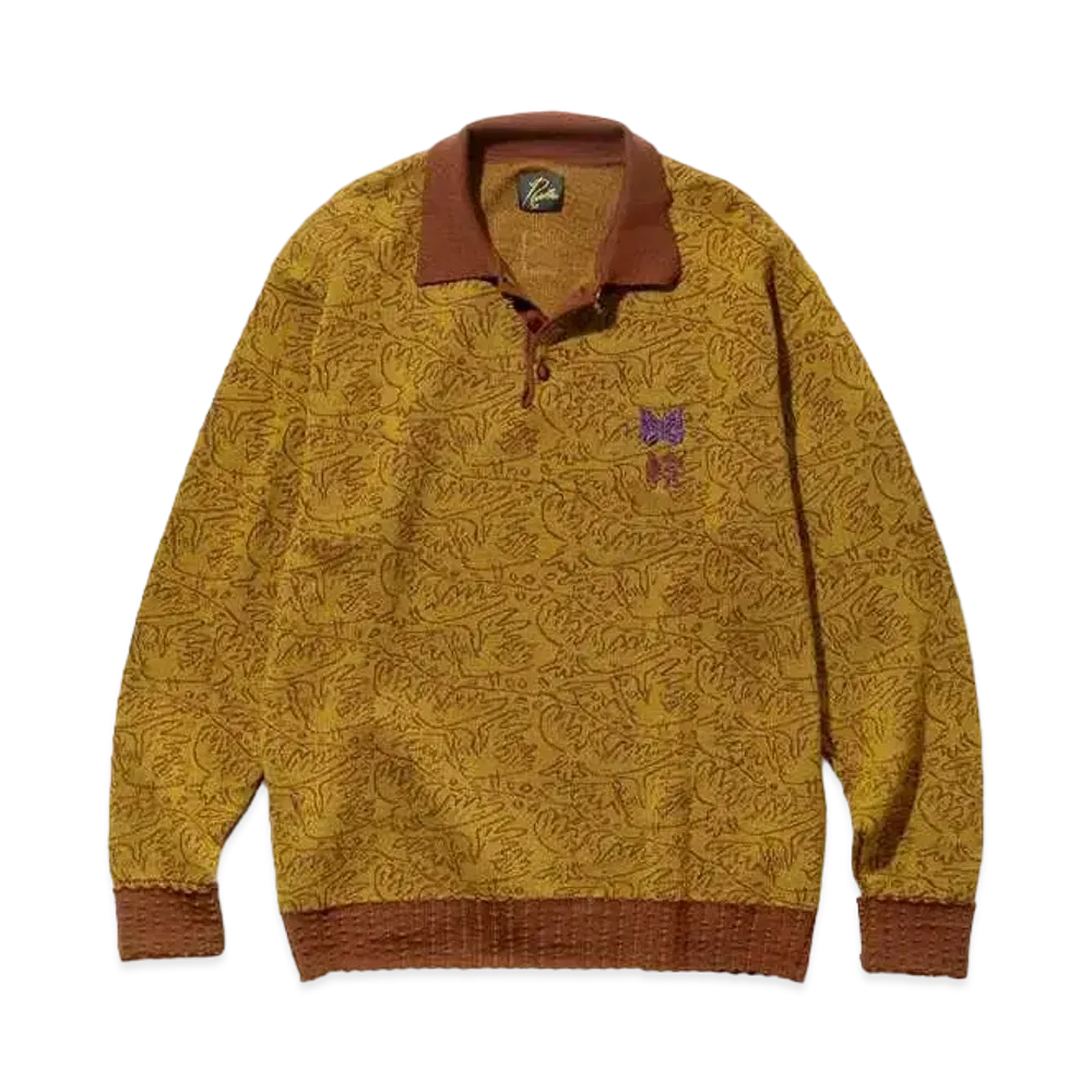 Needles x Sasquatchfabrix. Polo Sweater - Olive Branch "Yellow"