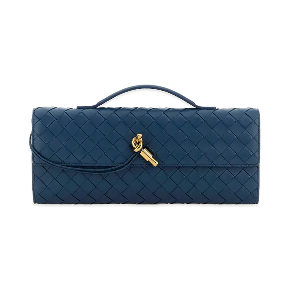 Bottega Veneta Women's Leather Andiamo Handbag "Navy Blue"