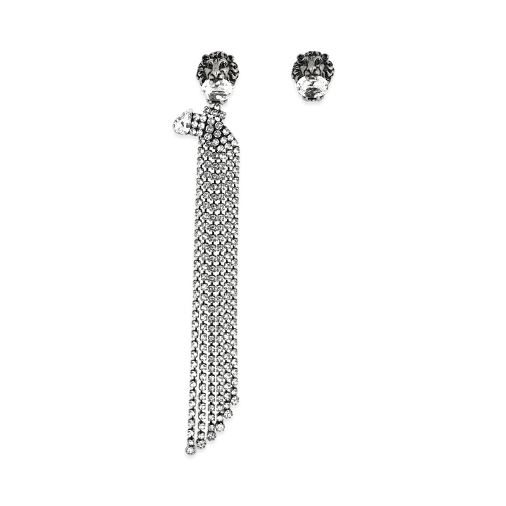 GUCCI Asymmetric Design Lion Head Earrings