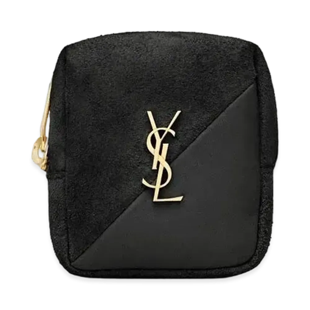 SAINT LAURENT Jamie Cube Charm In Suede And Lambskin "Black"