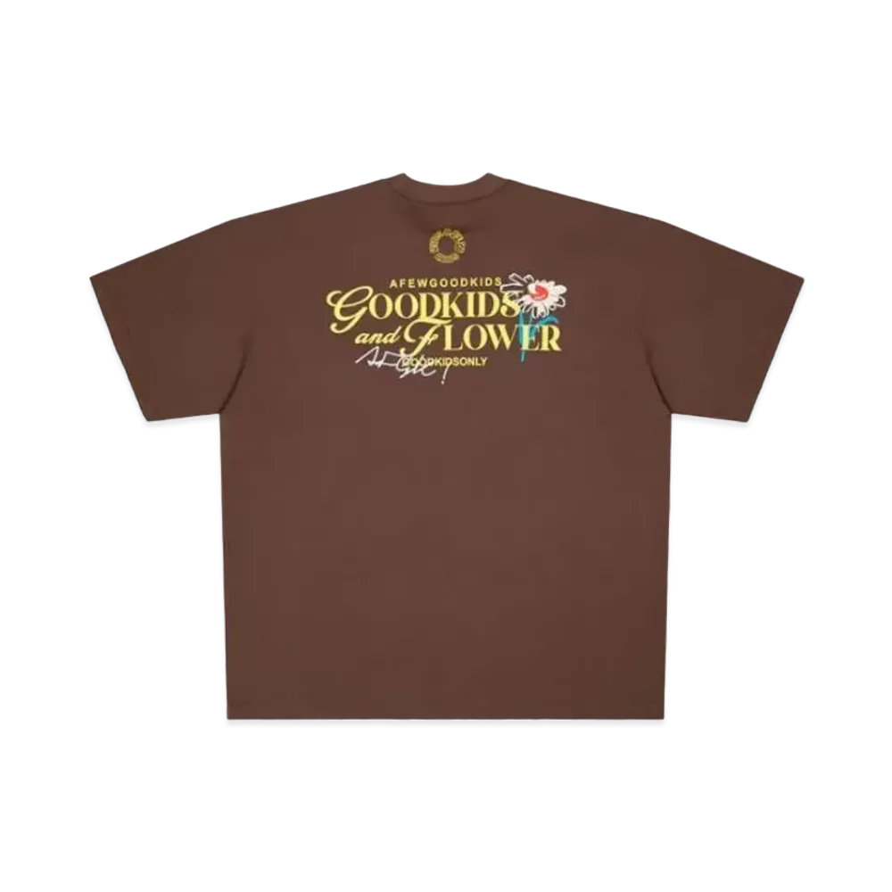 A FEW GOOD KIDS Flower Tee "Brown"