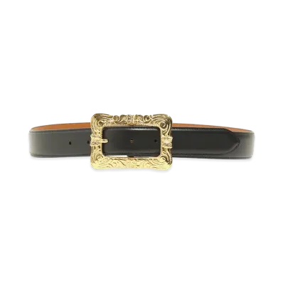 NEEDLES Papillon Square Buckle Belt - Lthr. "Black"