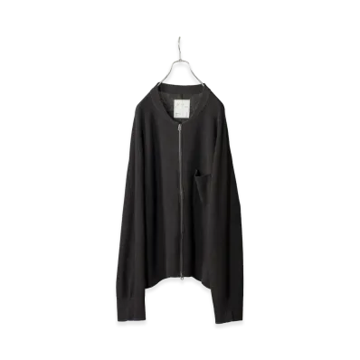 ANCELLM Full Zipped Knit Cardigan "Black"