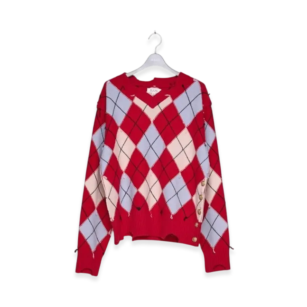 MASU Diamond Scraped Sweater "Red"