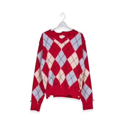 MASU Diamond Scraped Sweater "Red"