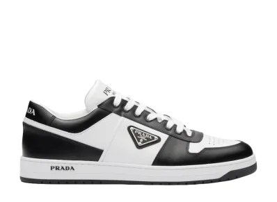 PRADA Downtown Leather Sneakers "White/Black"