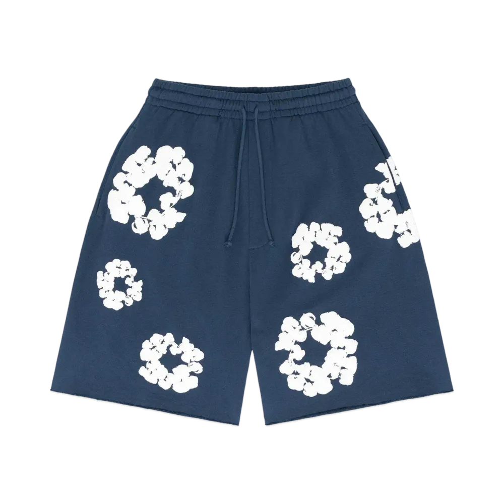 DENIM TEARS The Cotton Wreath Shorts "Navy"