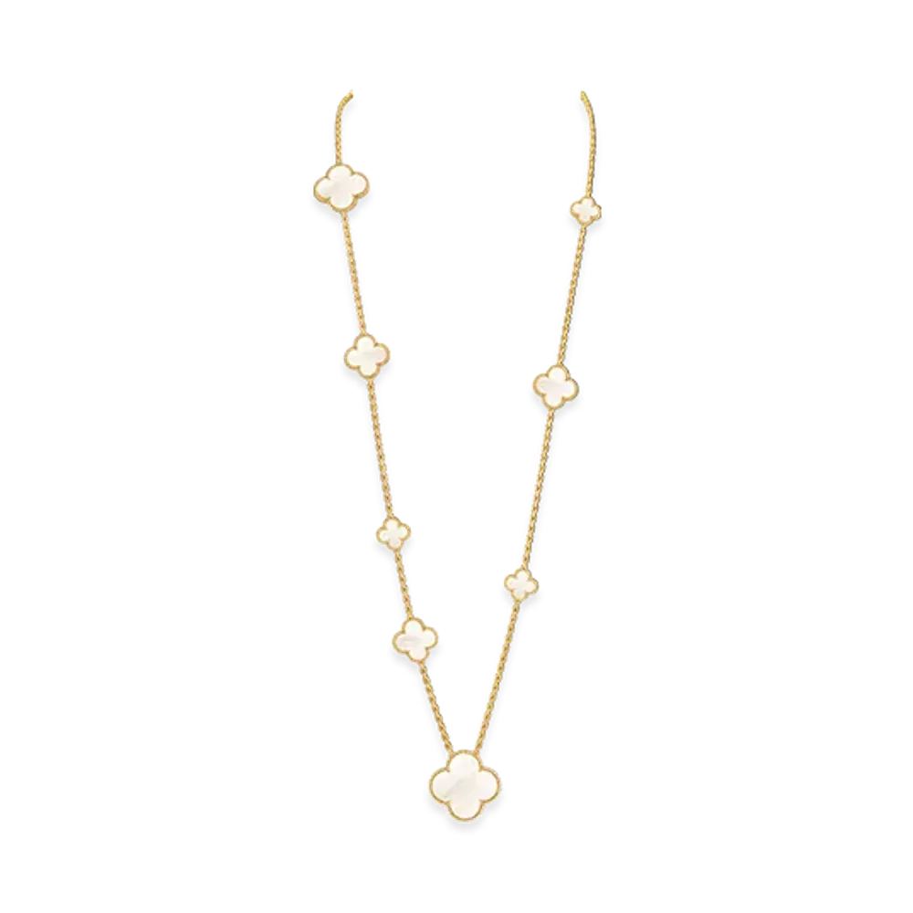 Van Cleef & Arpels Magic Alhambra long necklace 11 motifs "18K Yellow gold/Mother-of-pearl"