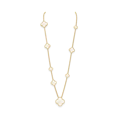 Van Cleef & Arpels Magic Alhambra long necklace 11 motifs "18K Yellow gold/Mother-of-pearl"