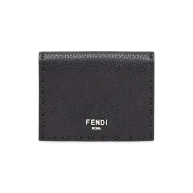 FENDI Selleria Wallet Leather Tri-Fold "Black"