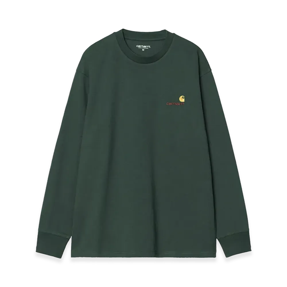 Carhartt WIP L/S American Script T-Shirt "Kale Green"