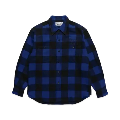 WACKO MARIA Block Check Flannel Shirt "Blue"
