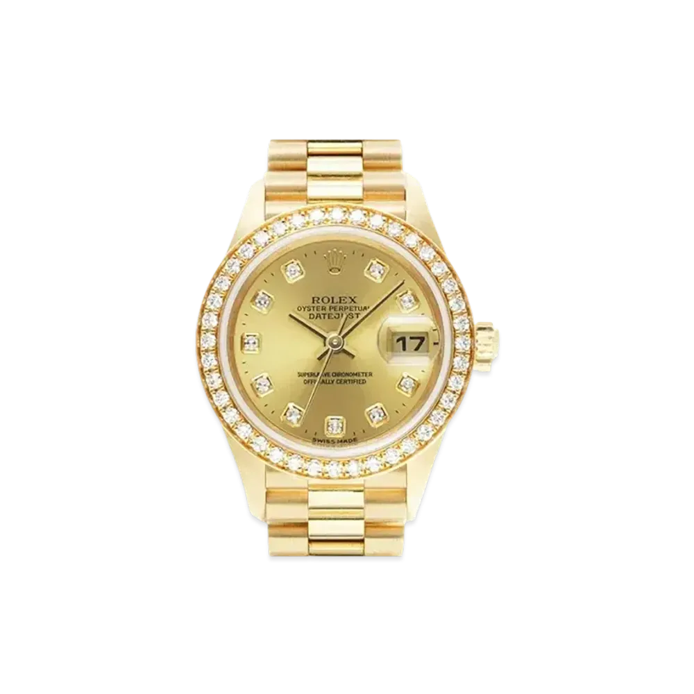 ROLEX Lady-Datejust 10P Diamonds "Champagne/Yellow Gold"