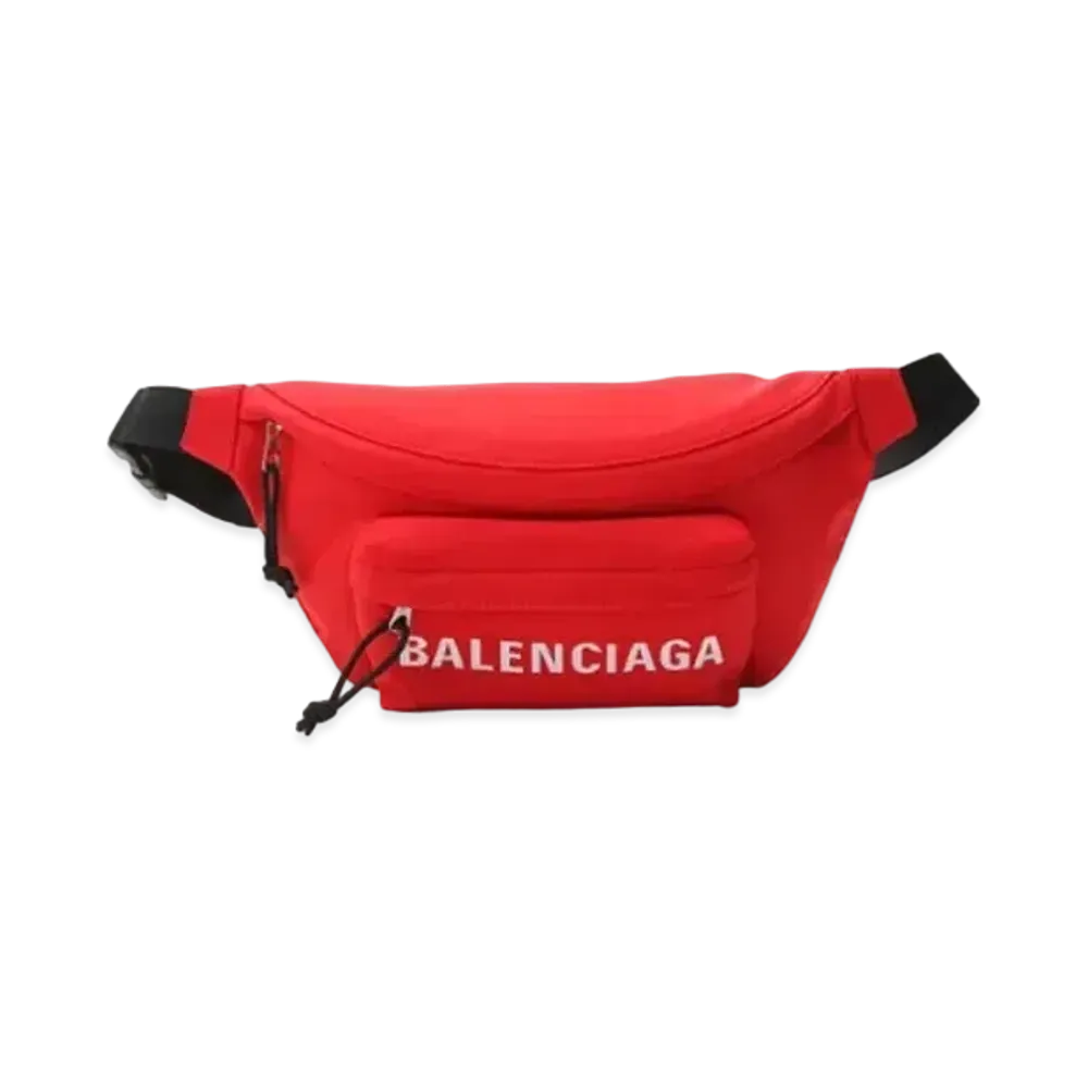 BALENCIAGA Nylon Waist Bag "Red"
