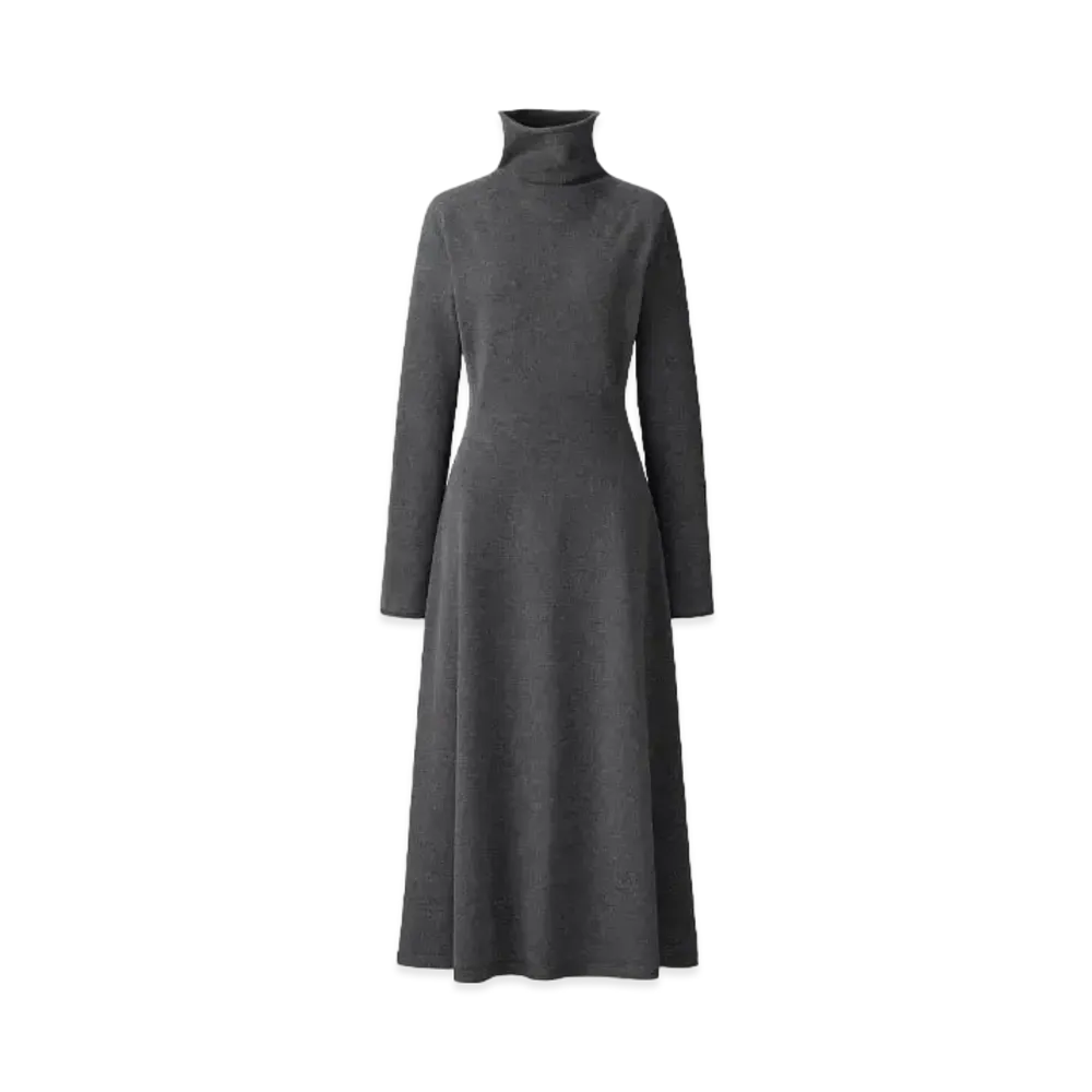 Uniqlo C Women'S Smooth Souffle Flare Dress "Gray"