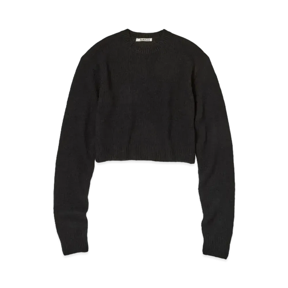 AURALEE Wool Cashmere Silk Knit Short P/O "Black"