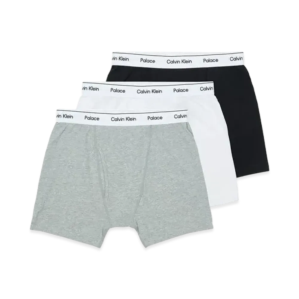 CK1 PALACE BOXER BRIEFS 3PK "Classic White / Light Grey Heather / Black"