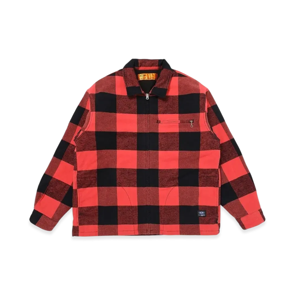 CHALLENGER Lining Zip Up Shirt "Orange/Black"
