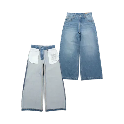 X-Girl Reversible Wide Leg Pants "Ltindigo"