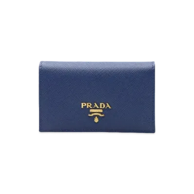 PRADA Saffiano Leather Card Holder "Bluette"