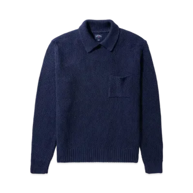 Noah Seed Stitch Collar Sweater "Heather Grey"