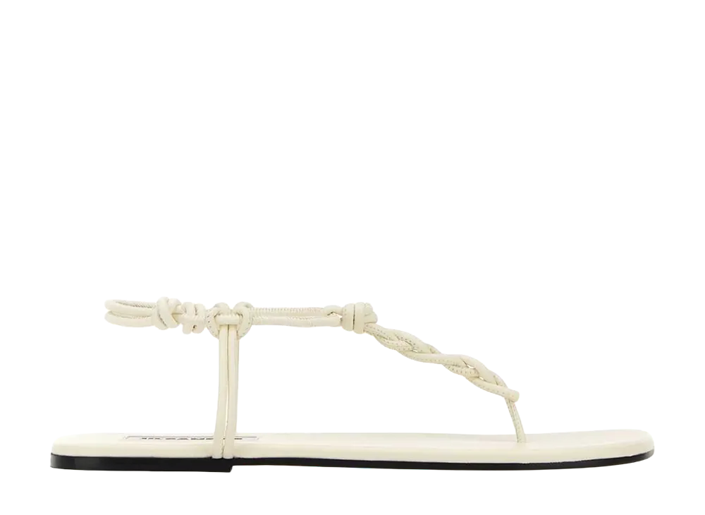 Jil Sander Women's Tangle Flat Sandal "Eggshell"